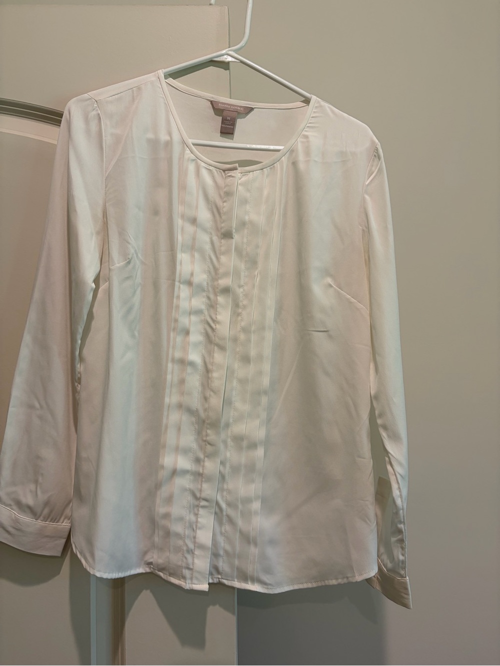 Banana Republic Ivory Pintuck Front Blouse